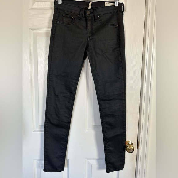 Rag & bone Shoreditch - Coated Grey W15031585 Skinny Jeans - Picture 1 of 7